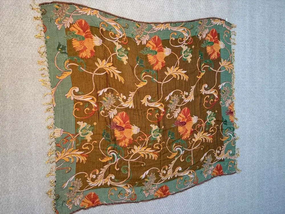 World Market Floral Tapestry Throw